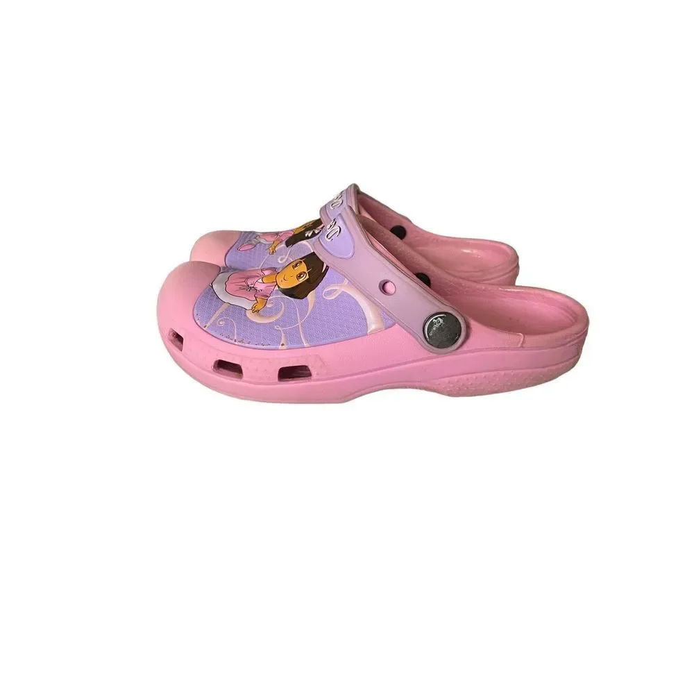 Crocs, kids, Dora, the Explorer belly slip on sling back croc size 13